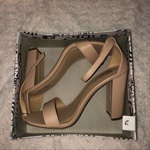 Nude Chunk Heels